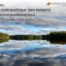 lac immobile avec reflet de nuages avec titre de l'article par dessus